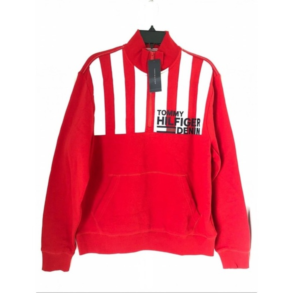 Tommy Hilfiger 1/4 Zip Track Jacket Red